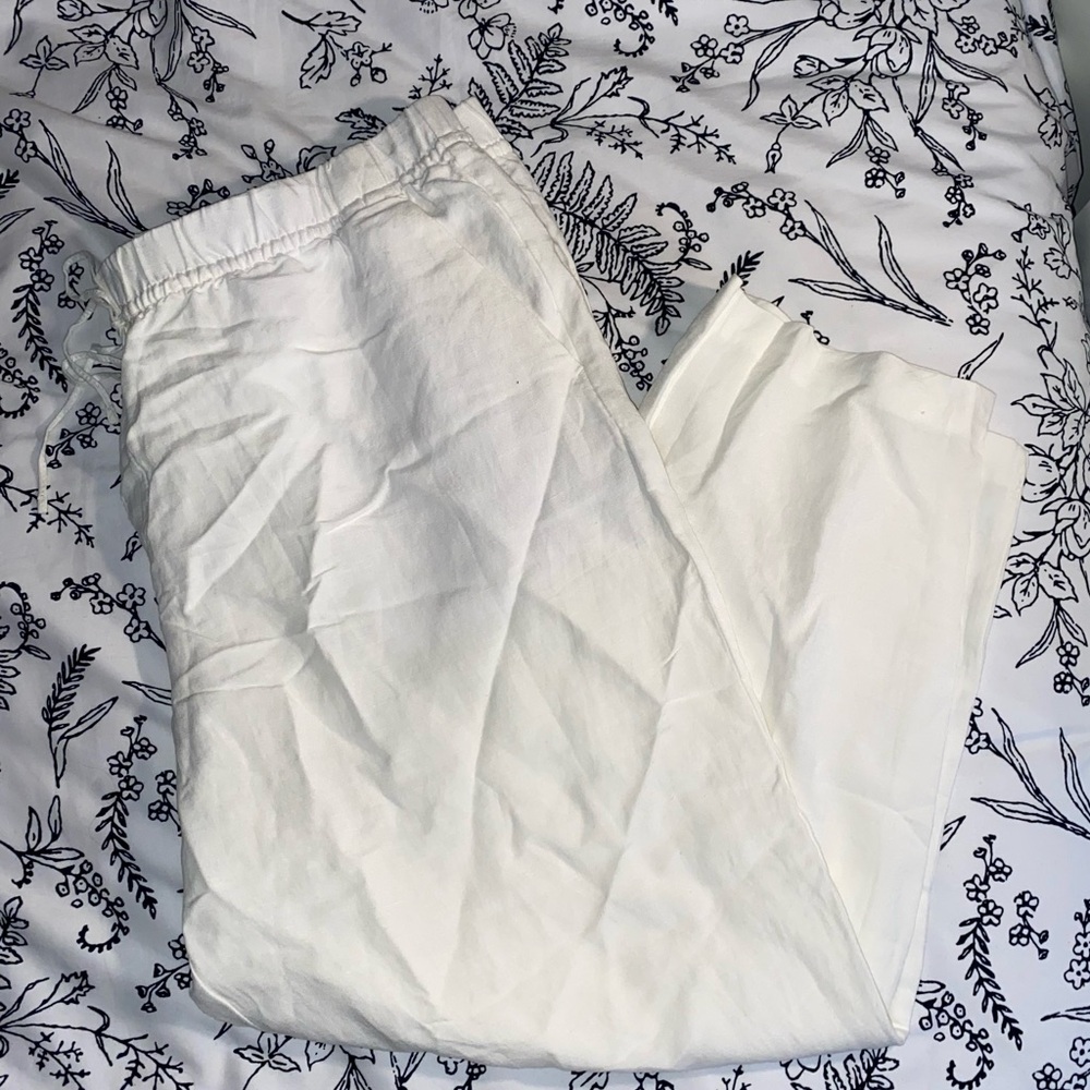 H&M linen blend ankle length pants